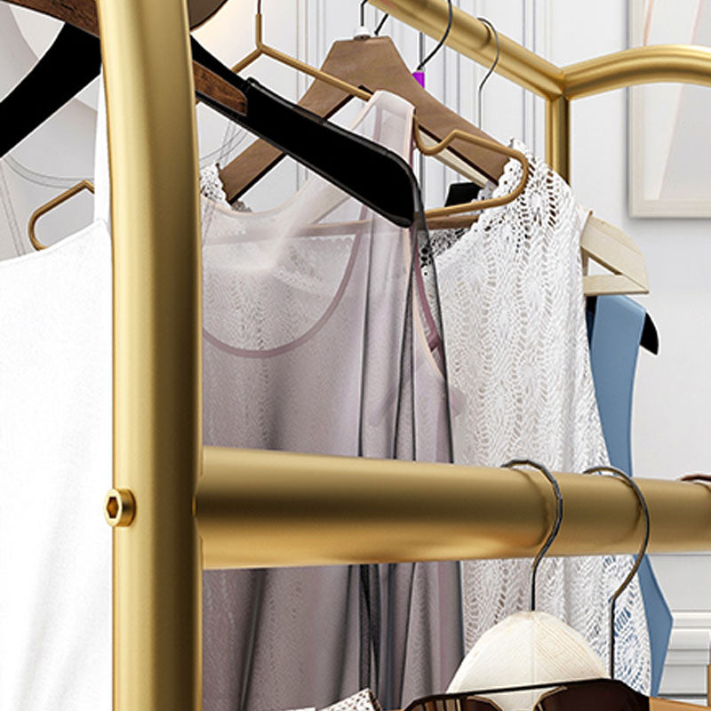 Modern Coat Rack Metal Hanging Rail and Storage Shelving Hall Stand