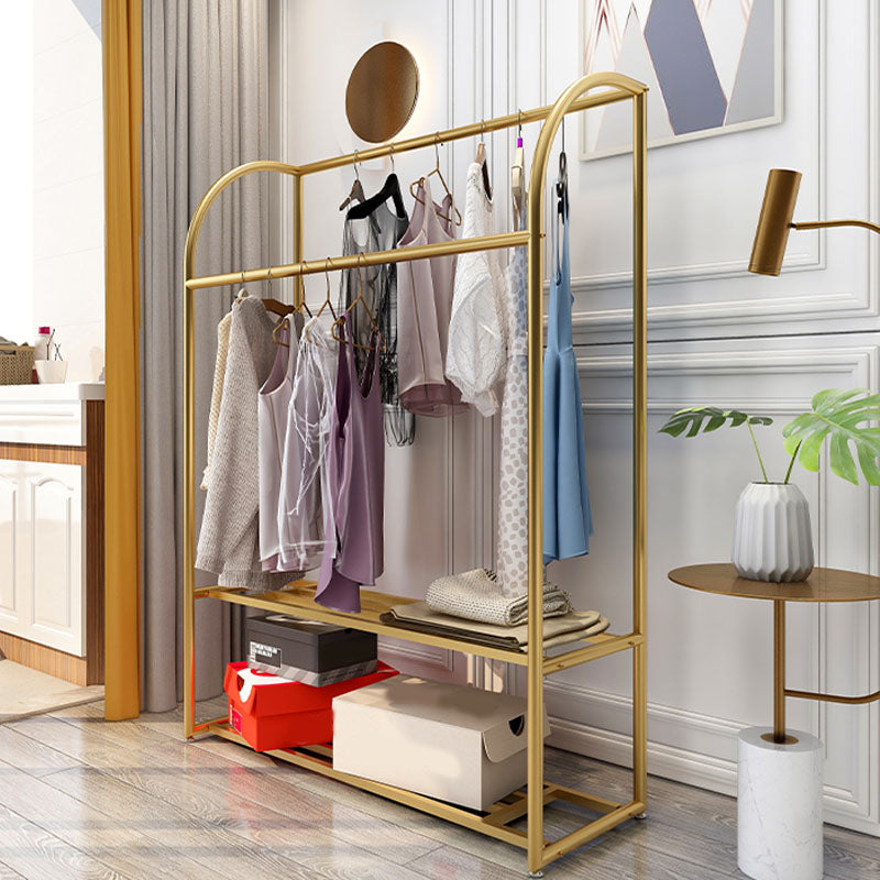 Modern Coat Rack Metal Hanging Rail and Storage Shelving Hall Stand