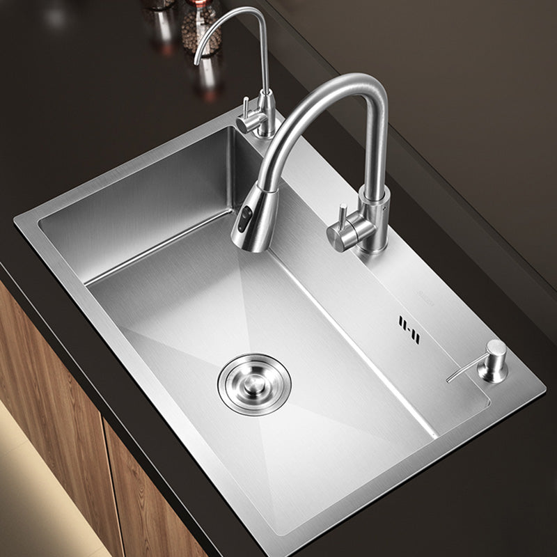 Contemporary Style Kitchen Sink Stainless Steel Colorfast Drop-In Kitchen Sink