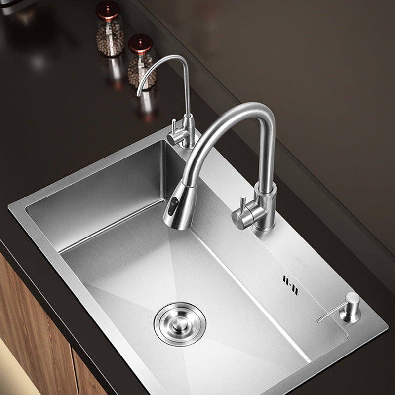 Contemporary Style Kitchen Sink Stainless Steel Colorfast Drop-In Kitchen Sink