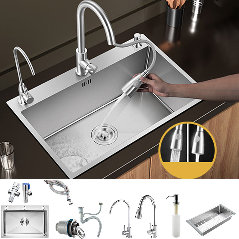 Contemporary Style Kitchen Sink Stainless Steel Colorfast Drop-In Kitchen Sink