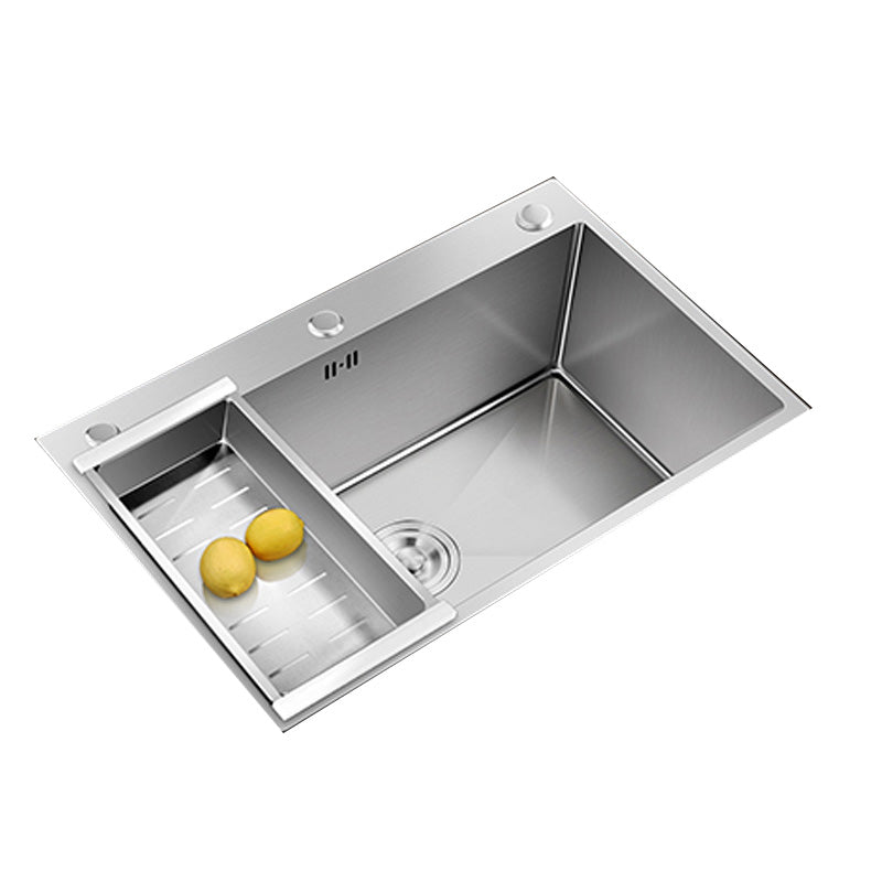 Contemporary Style Kitchen Sink Stainless Steel Colorfast Drop-In Kitchen Sink