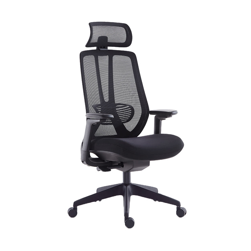 Mesh Swivel Ergonomic Chair Fixed Arms Adjustable Seat Height Office Chair