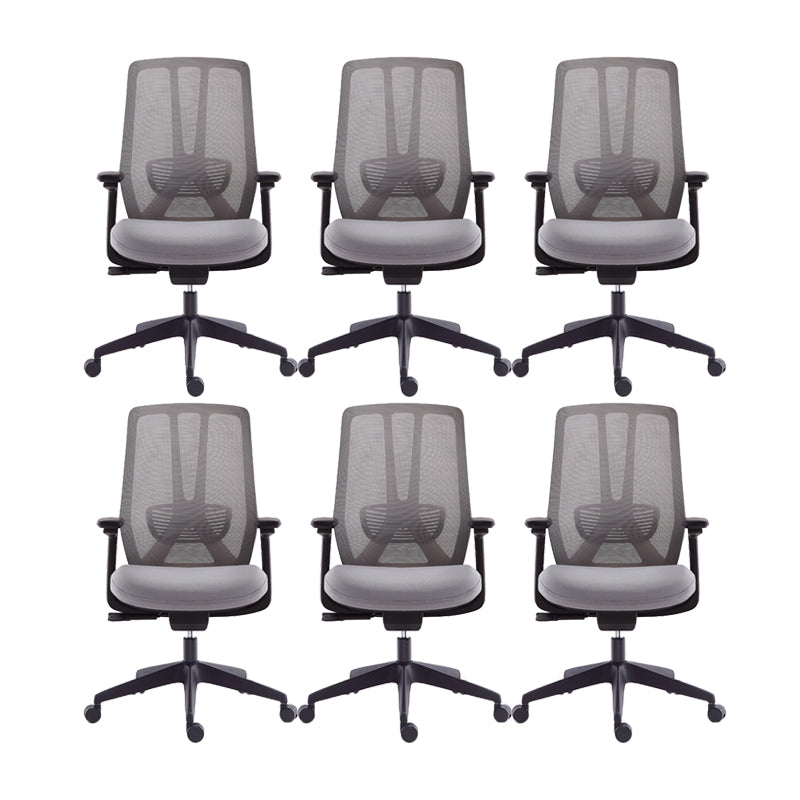 Mesh Swivel Ergonomic Chair Fixed Arms Adjustable Seat Height Office Chair