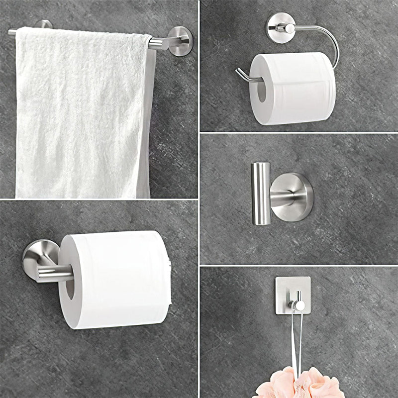 Metal Simple Bathroom Accessory as Individual or as a Set in Silver