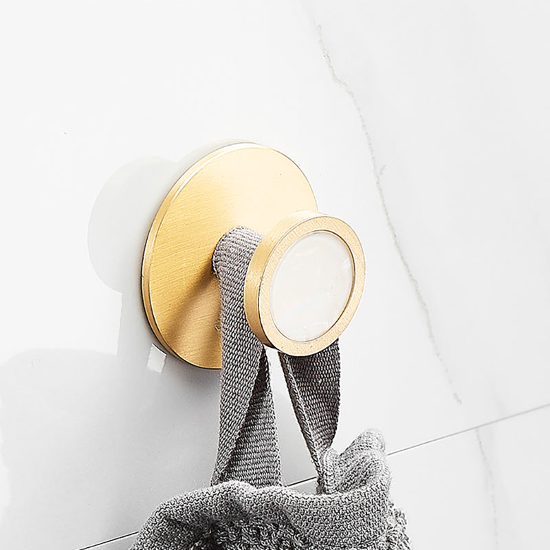 Metal and Marble Bathroom Accessory as Individual or as a Set in Gold