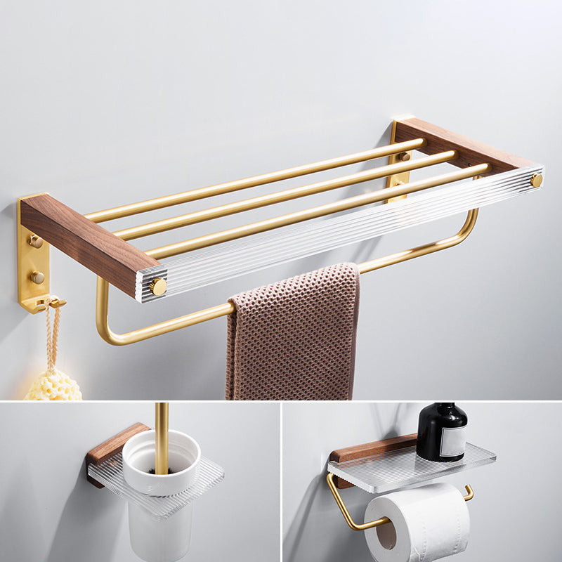 Metal Minimalist Bathroom Accessory as Individual or as a Set in Gold