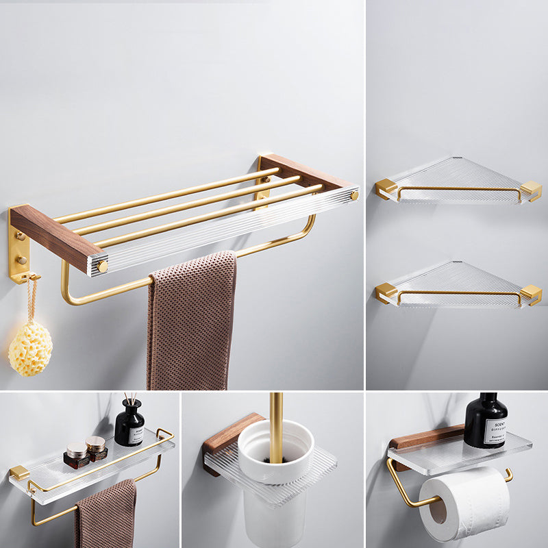 Metal Minimalist Bathroom Accessory as Individual or as a Set in Gold