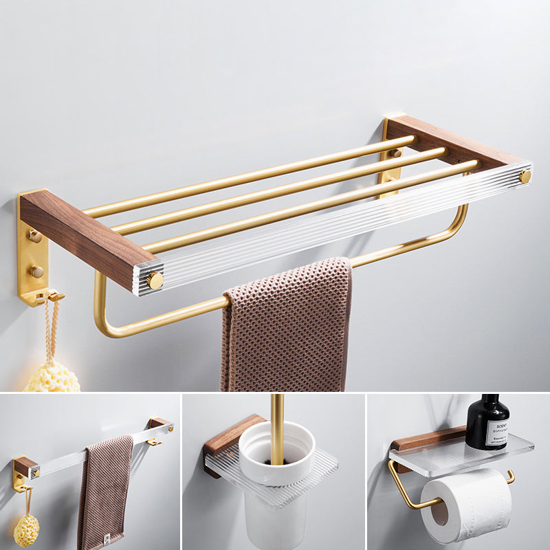 Metal Minimalist Bathroom Accessory as Individual or as a Set in Gold