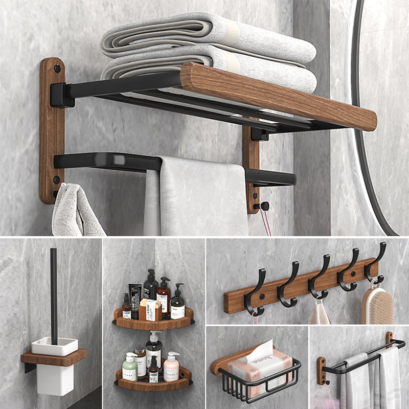 Metal and Wood Bathroom Accessory as Individual or as a Set without Punching