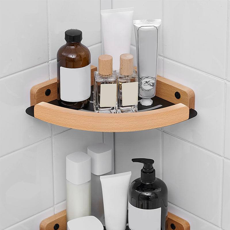 Metal and Wood Bathroom Accessory as Individual or as a Set in Black