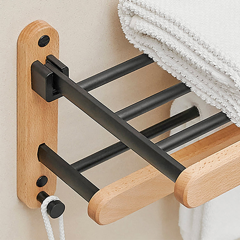 Metal and Wood Bathroom Accessory as Individual or as a Set in Black