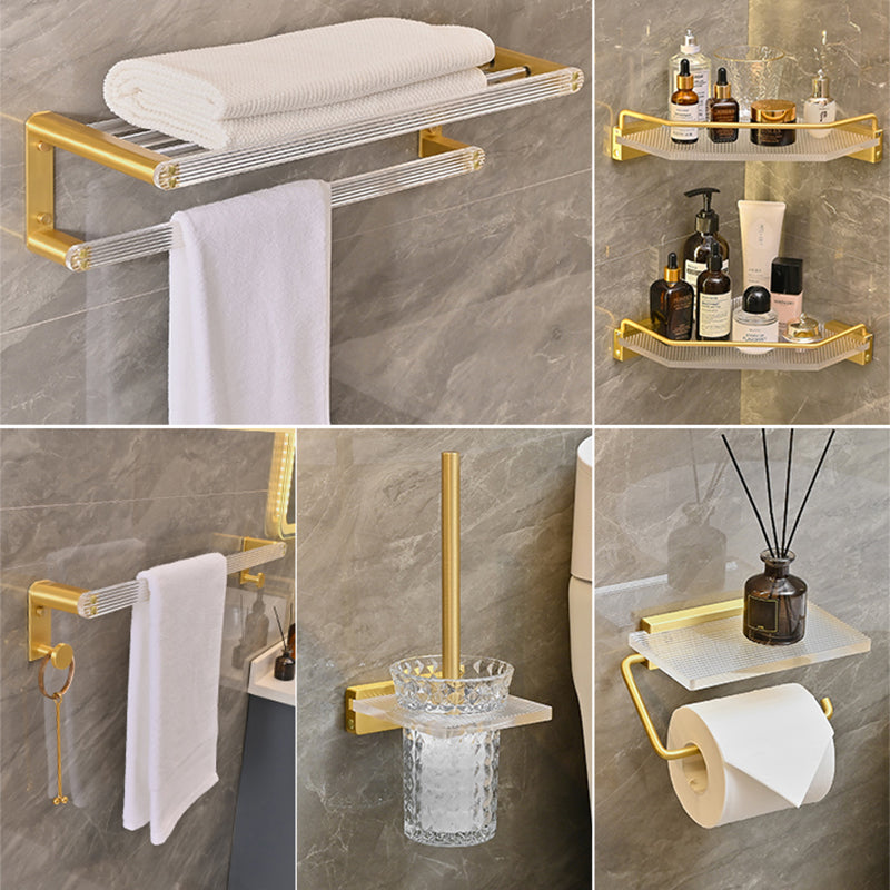 Metal and Acrylic Bathroom Accessory as Individual or as a Set in Gold