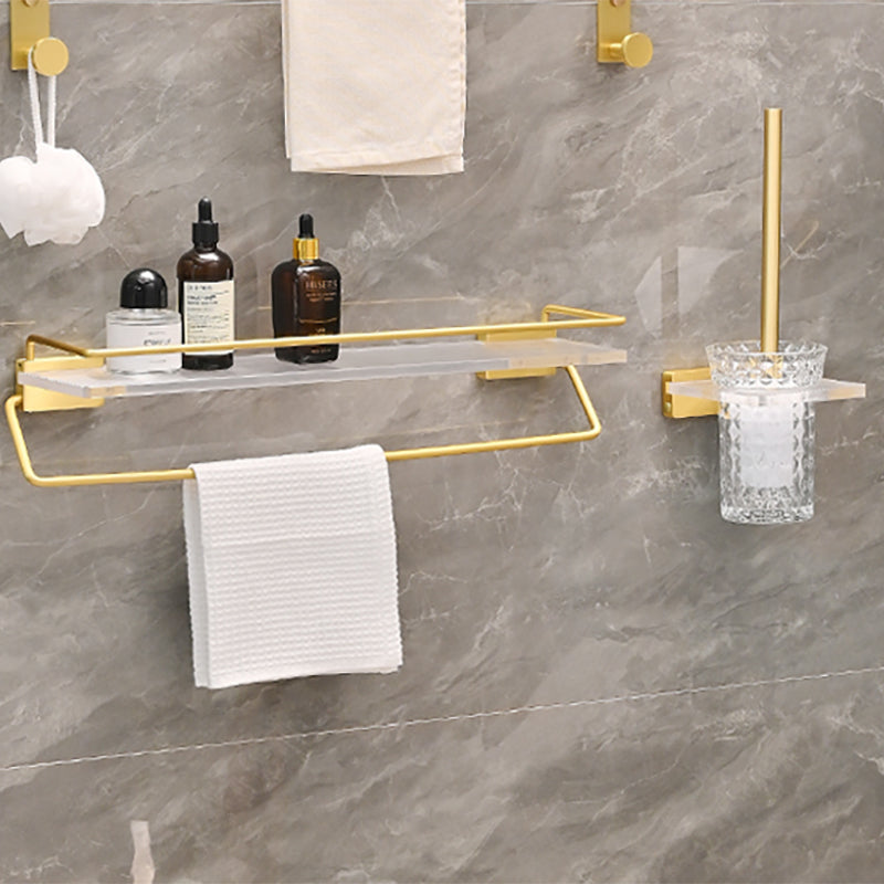 Metal and Acrylic Bathroom Accessory as Individual or as a Set in Gold