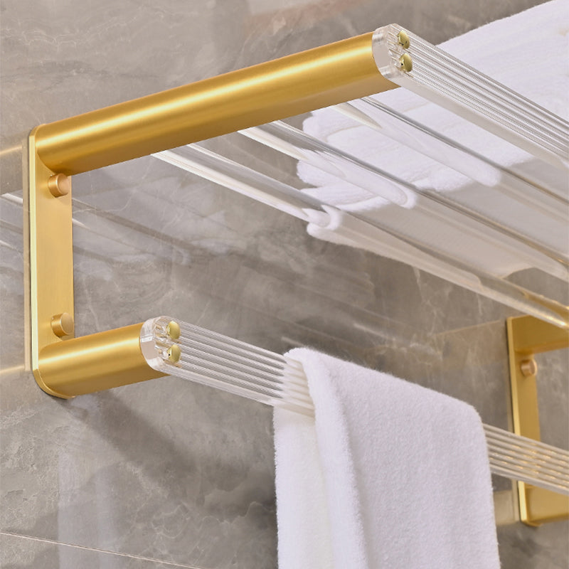 Metal and Acrylic Bathroom Accessory as Individual or as a Set in Gold