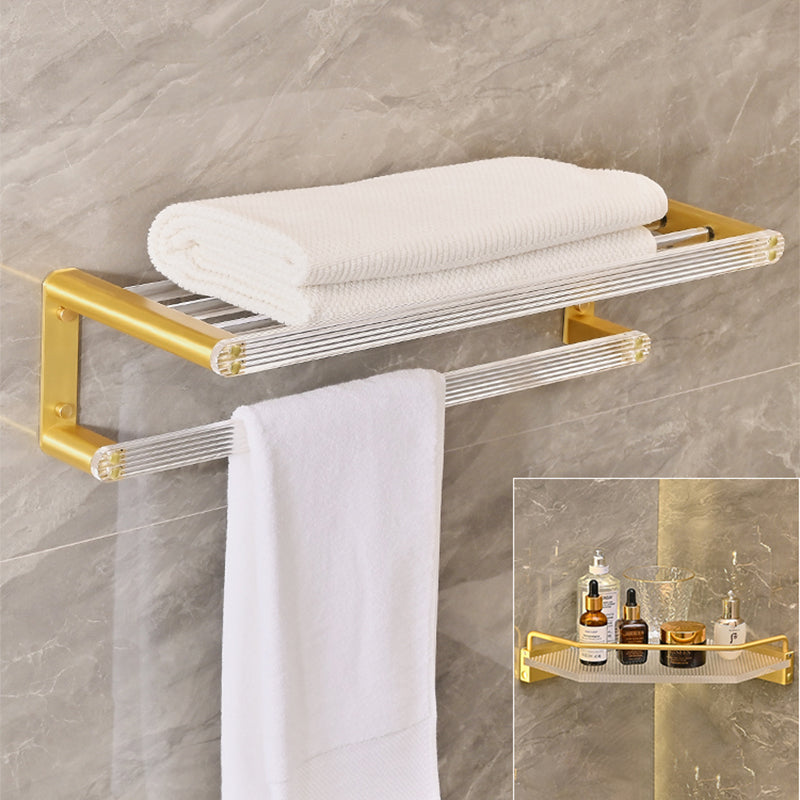 Metal and Acrylic Bathroom Accessory as Individual or as a Set in Gold