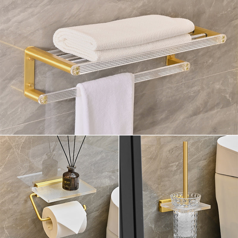 Metal and Acrylic Bathroom Accessory as Individual or as a Set in Gold