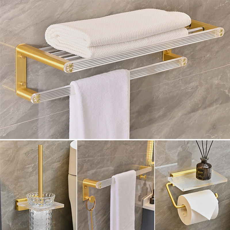 Metal and Acrylic Bathroom Accessory as Individual or as a Set in Gold