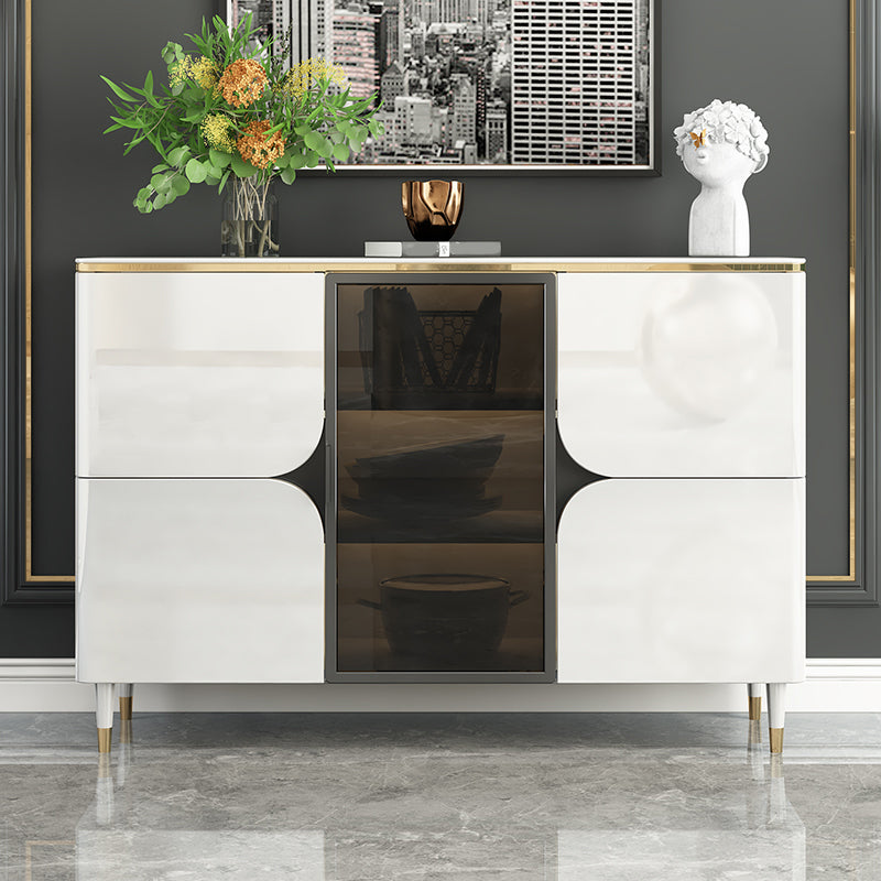 Contemporary Buffet Sideboard Stone Buffet Stand with Cabinets