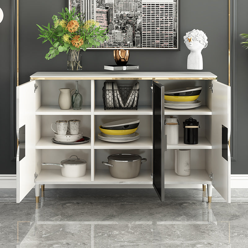 Contemporary Buffet Sideboard Stone Buffet Stand with Cabinets