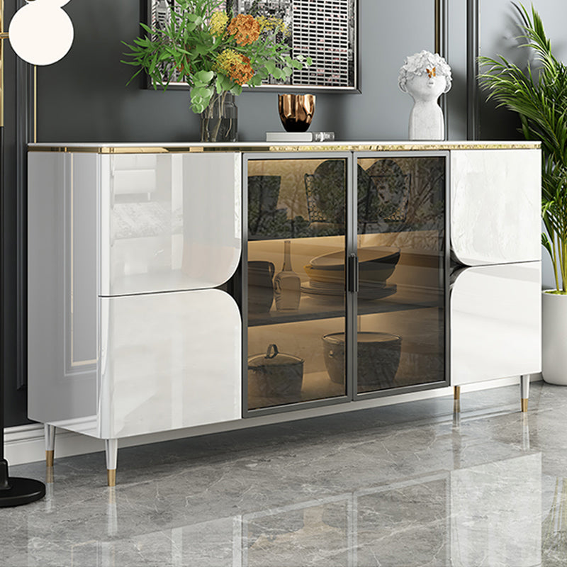 Contemporary Buffet Sideboard Stone Buffet Stand with Cabinets