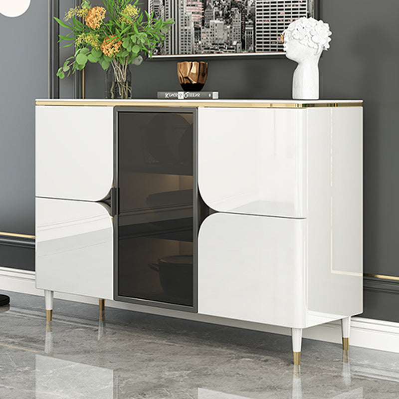 Contemporary Buffet Sideboard Stone Buffet Stand with Cabinets