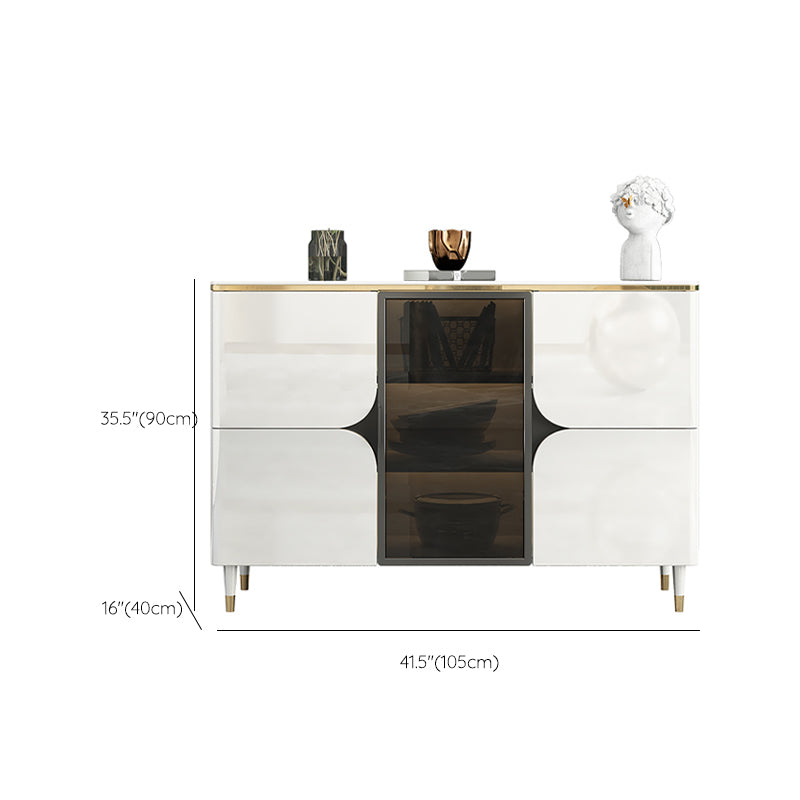 Contemporary Buffet Sideboard Stone Buffet Stand with Cabinets