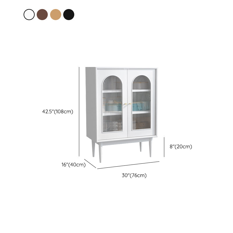 Modern Style Buffet Sideboard Solid Wood 42.5"H Buffet Stand with Cabinets