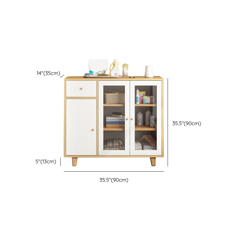 Modern Style Buffet Sideboard Wood Buffet Stand with Cabinets