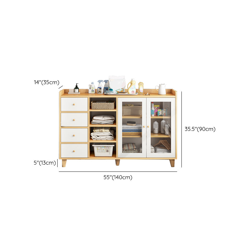 Modern Style Buffet Sideboard Wood Buffet Stand with Cabinets