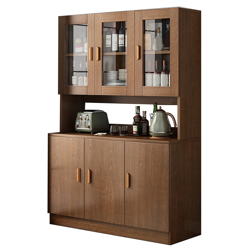 Contemporary Style Buffet Sideboard Wood Buffet Stand with Cabinets