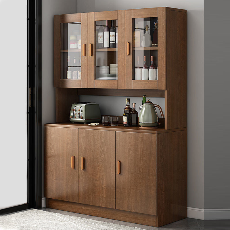 Contemporary Style Buffet Sideboard Wood Buffet Stand with Cabinets