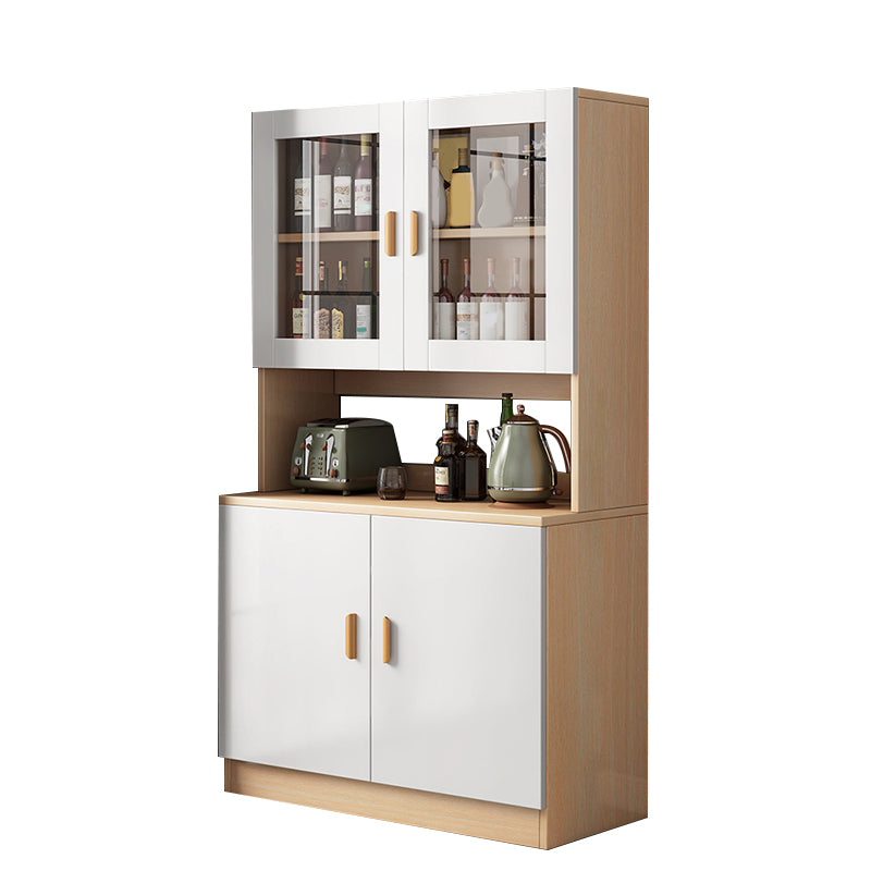 Contemporary Style Buffet Sideboard Wood Buffet Stand with Cabinets