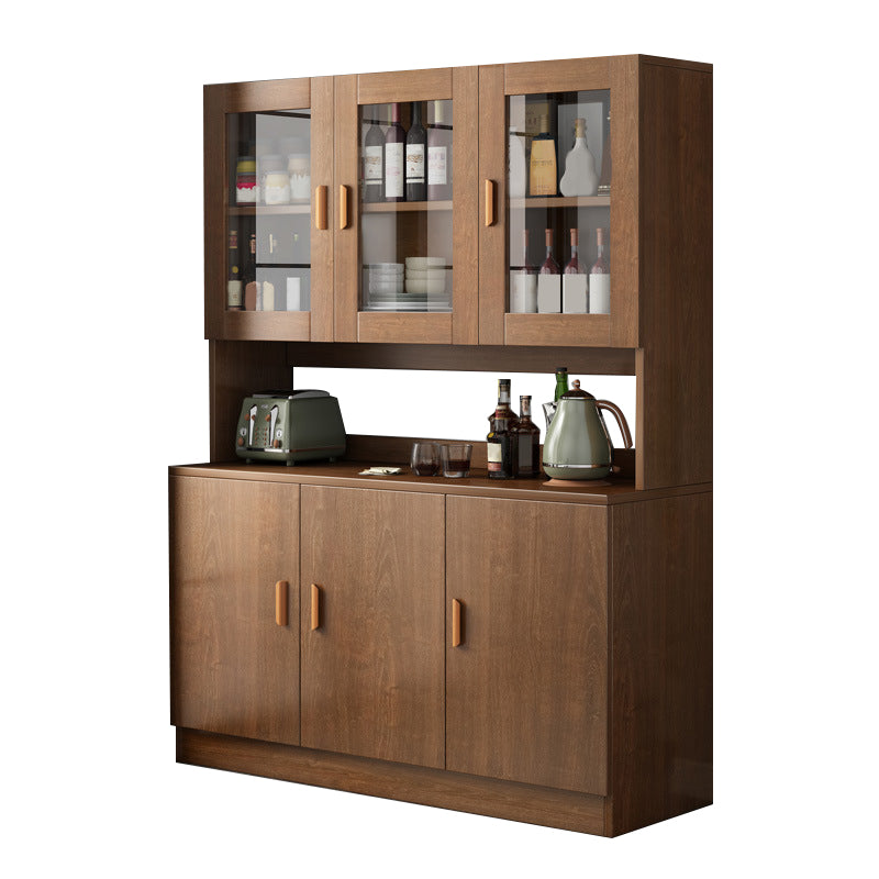 Contemporary Style Buffet Sideboard Wood Buffet Stand with Cabinets