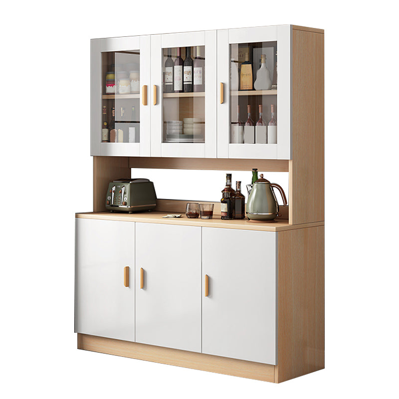 Contemporary Style Buffet Sideboard Wood Buffet Stand with Cabinets