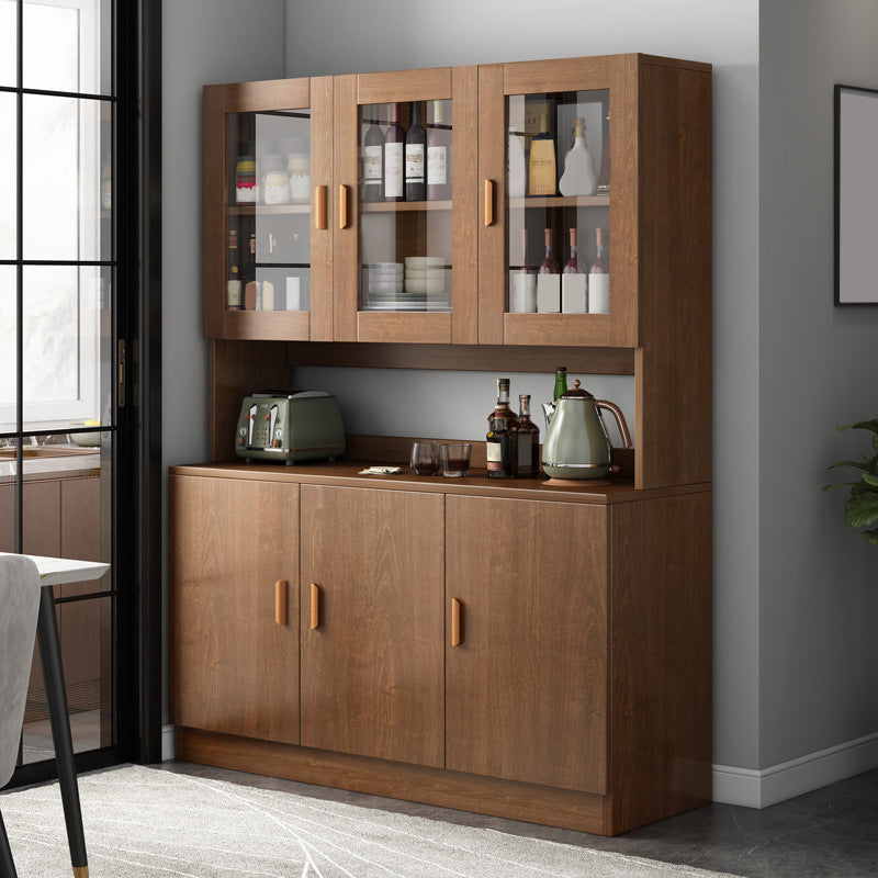 Contemporary Style Buffet Sideboard Wood Buffet Stand with Cabinets