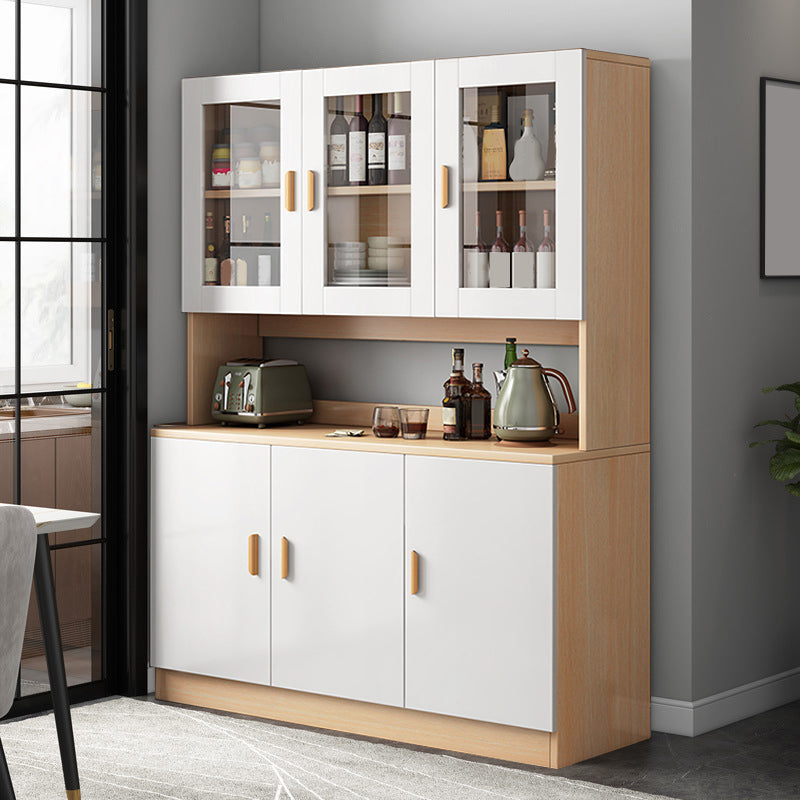 Contemporary Style Buffet Sideboard Wood Buffet Stand with Cabinets