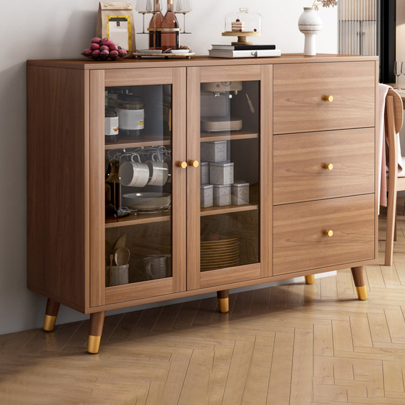 Contemporary Buffet Sideboard Wood Buffet Stand with Cabinets and Drawer