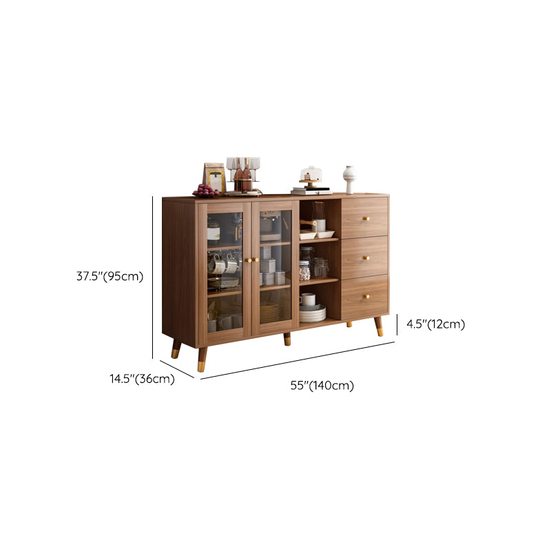 Contemporary Buffet Sideboard Wood Buffet Stand with Cabinets and Drawer