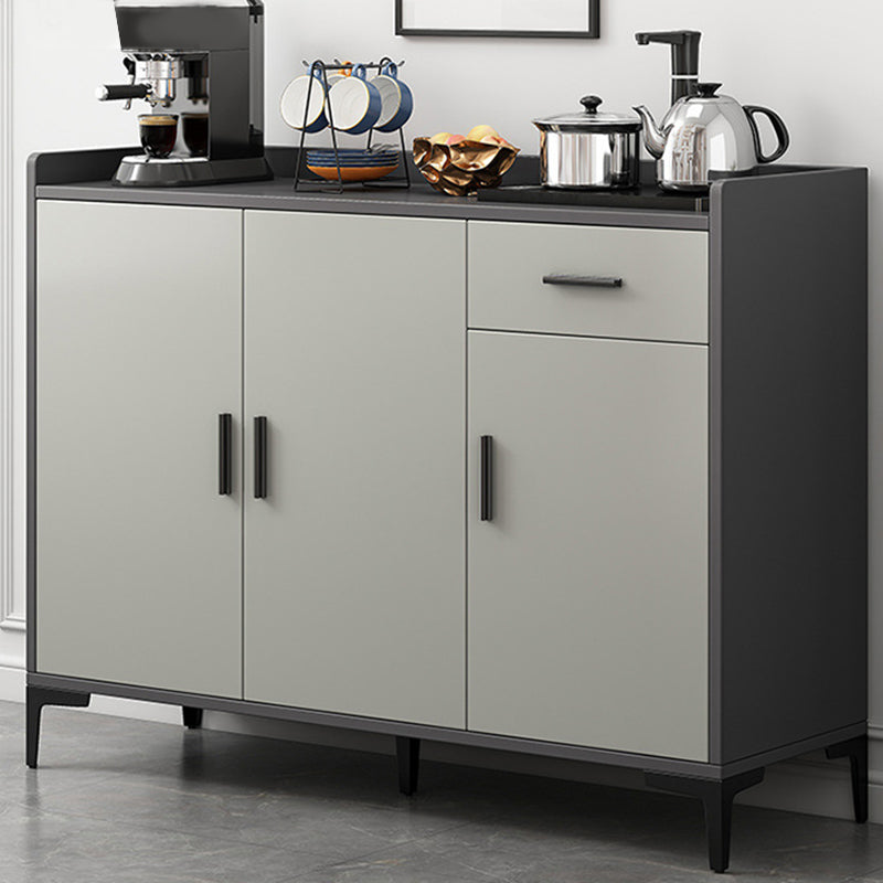 Contemporary Style Sideboard Wood Buffet Stand with Cabinets and Drawer