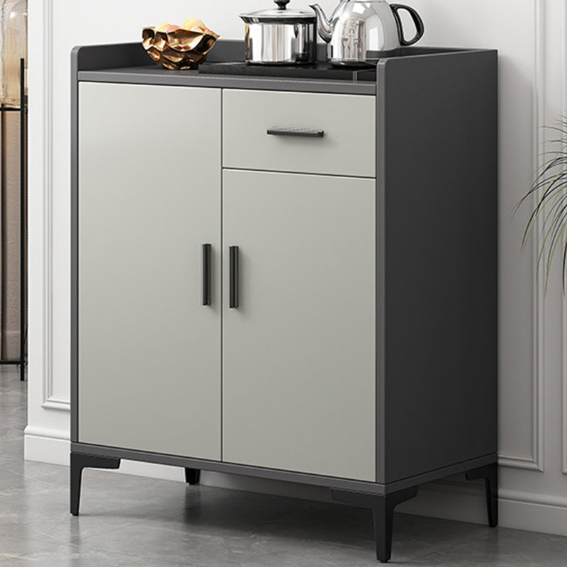 Contemporary Style Sideboard Wood Buffet Stand with Cabinets and Drawer