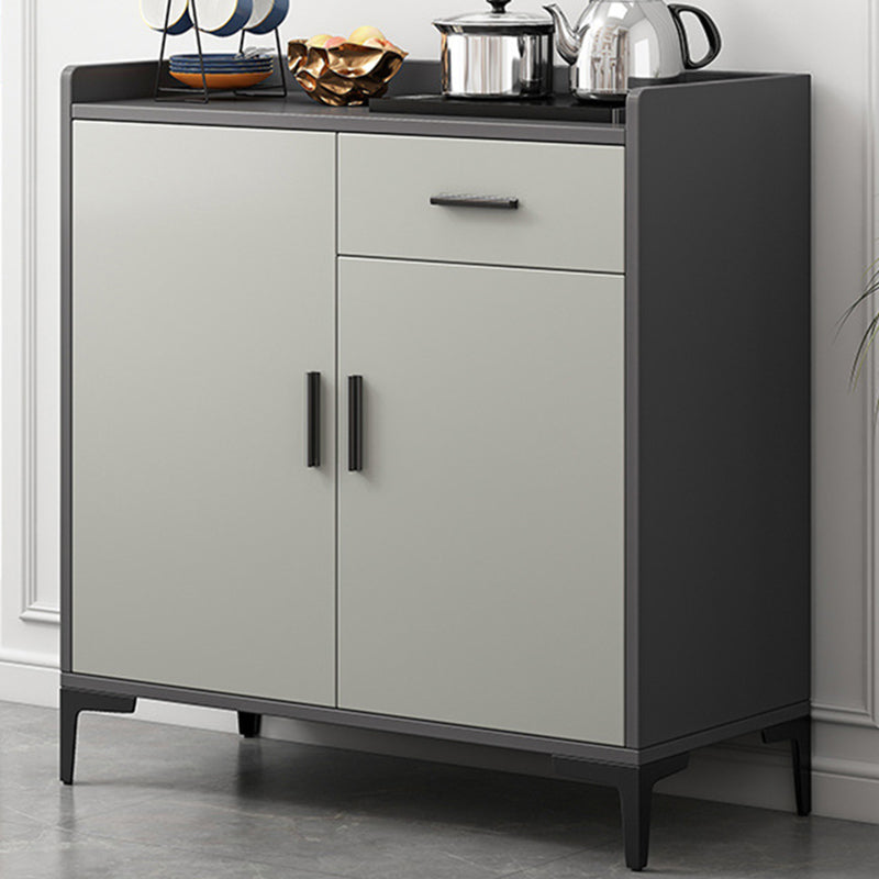 Contemporary Style Sideboard Wood Buffet Stand with Cabinets and Drawer