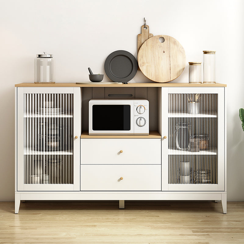 Contemporary Style Sideboard Wood Buffet Stand with Cabinet and Drawers