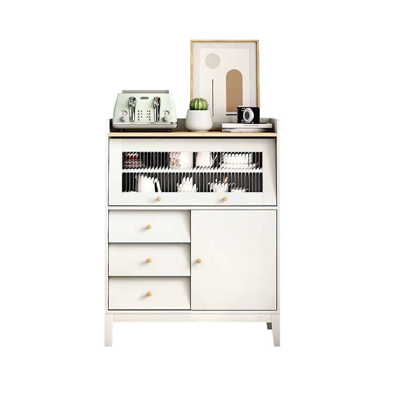 Contemporary Style Sideboard Wood Buffet Stand with Cabinet and Drawers