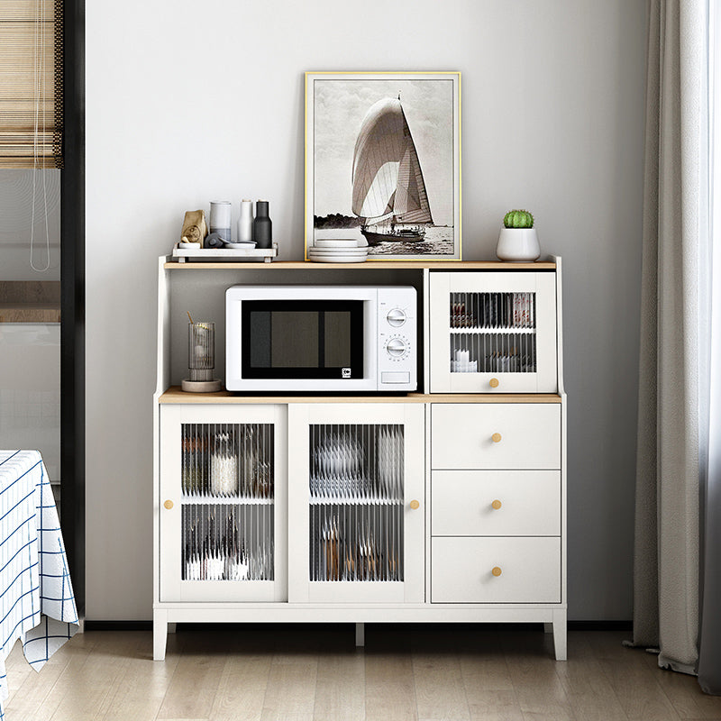 Contemporary Style Sideboard Wood Buffet Stand with Cabinet and Drawers