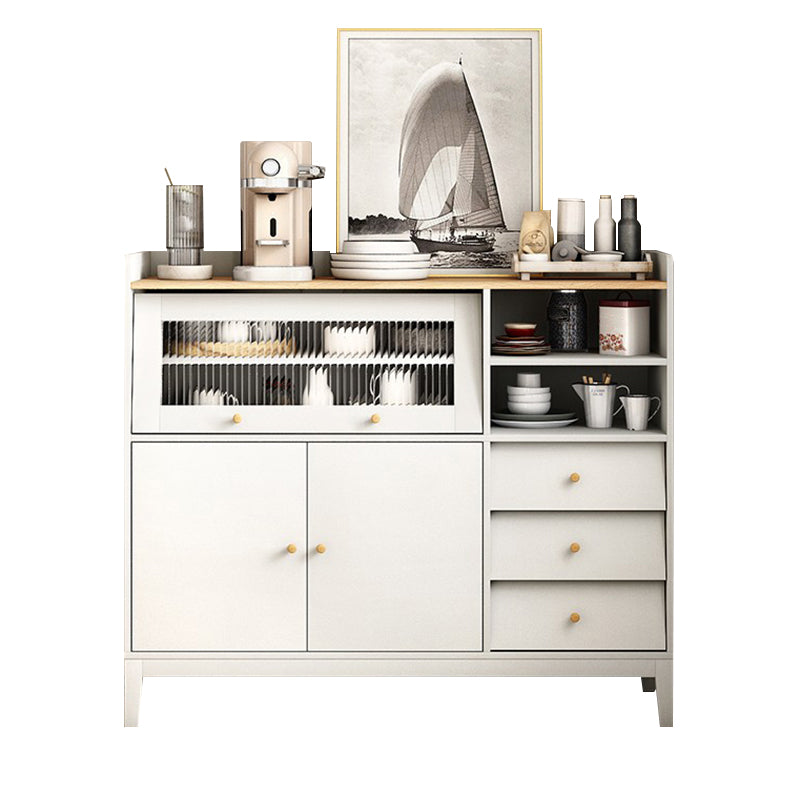 Contemporary Style Sideboard Wood Buffet Stand with Cabinet and Drawers