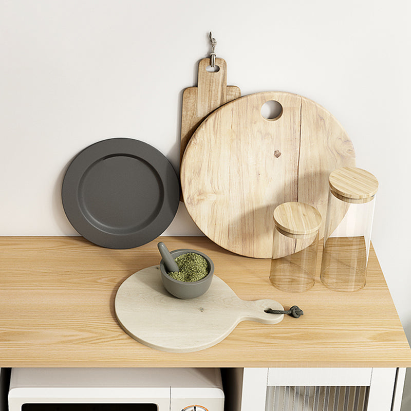 Contemporary Style Sideboard Wood Buffet Stand with Cabinet and Drawers