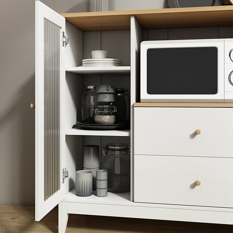 Contemporary Style Sideboard Wood Buffet Stand with Cabinet and Drawers