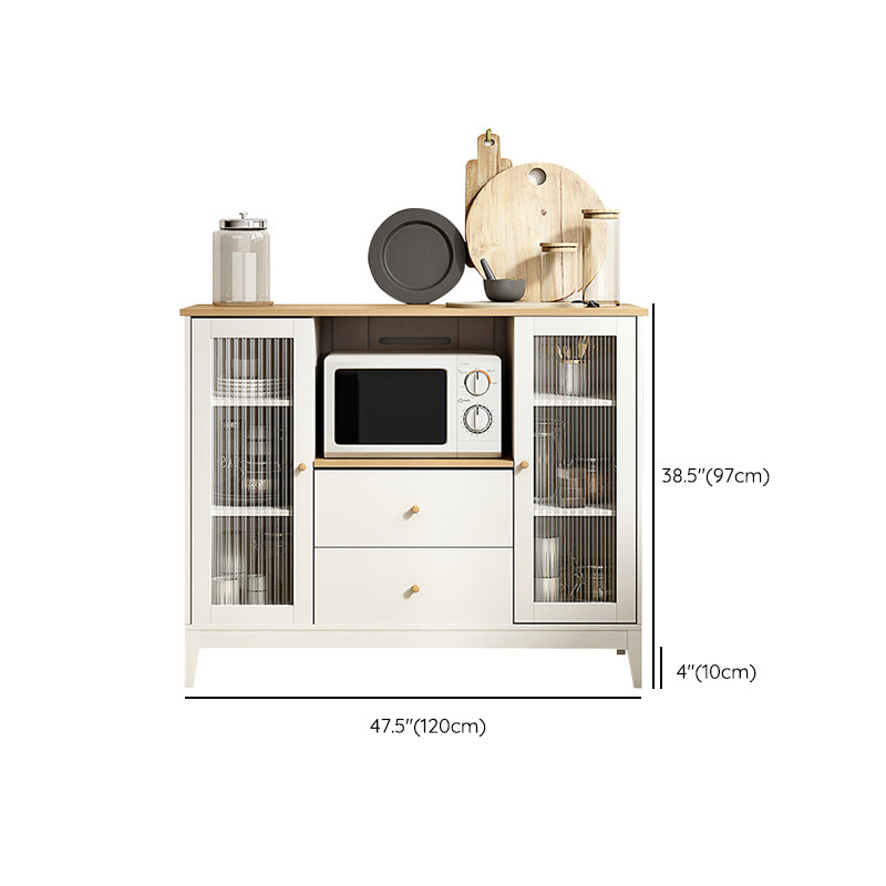 Contemporary Style Sideboard Wood Buffet Stand with Cabinet and Drawers