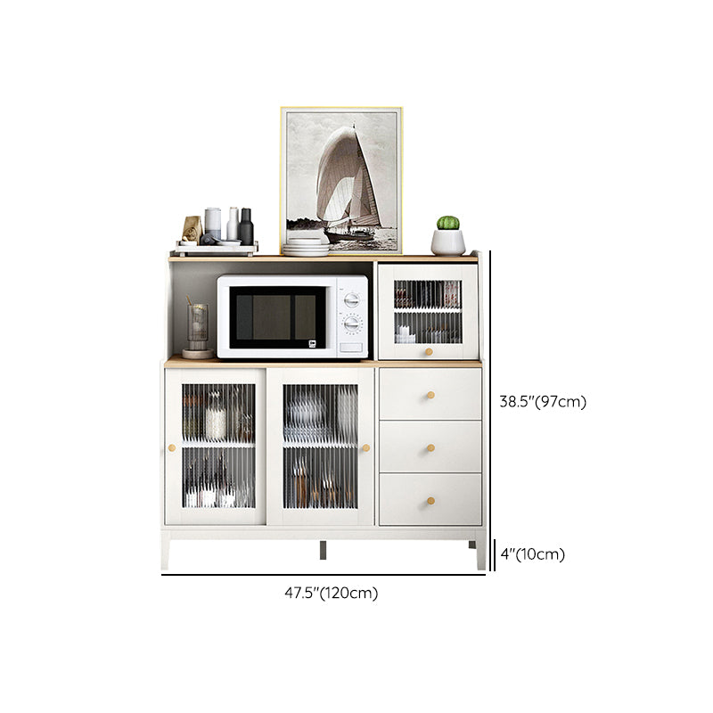 Contemporary Style Sideboard Wood Buffet Stand with Cabinet and Drawers